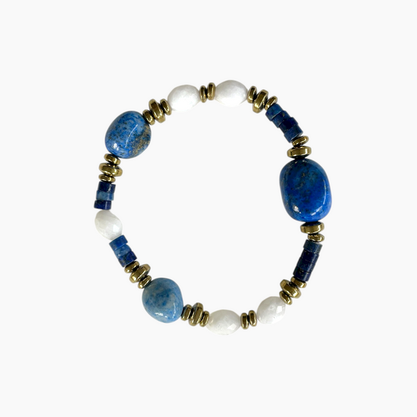 Bracelet Lapis Lazuli & Pierre de lune