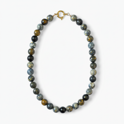 Collier Agate Bleu Océan