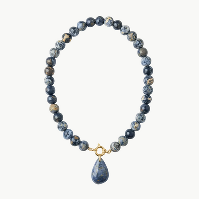 Collier Agate Bleu Océan