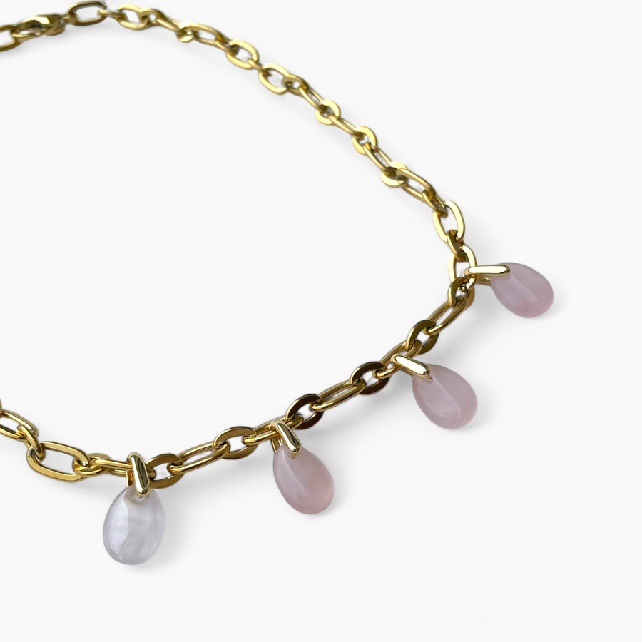 Collier Quartz Rose - Éclat