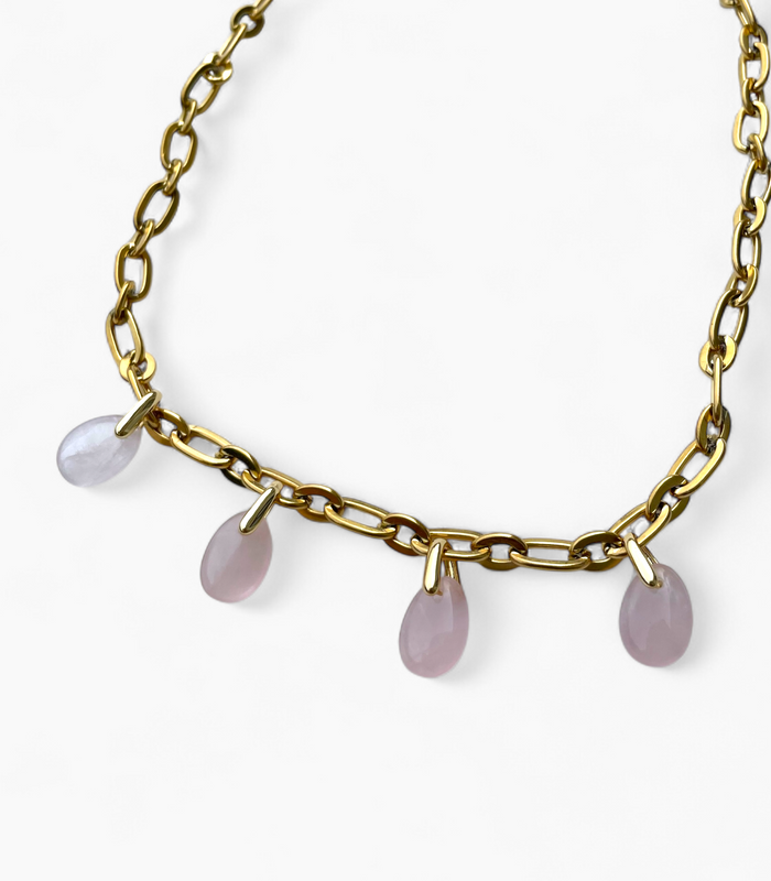 Collier Quartz Rose - Éclat