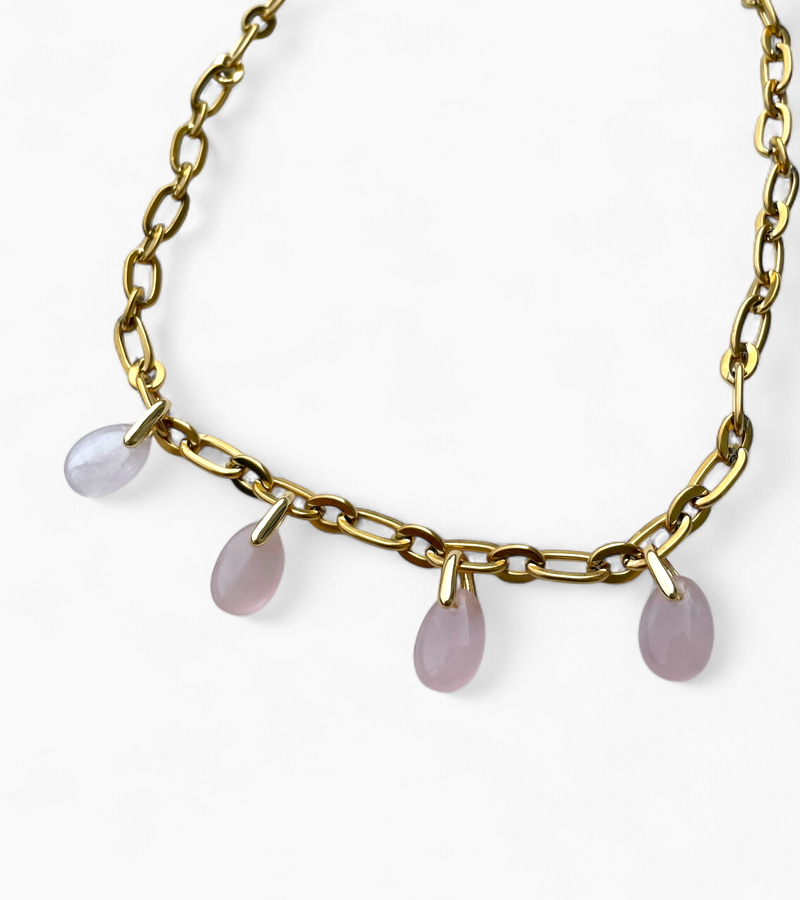 Collier Quartz Rose - Éclat