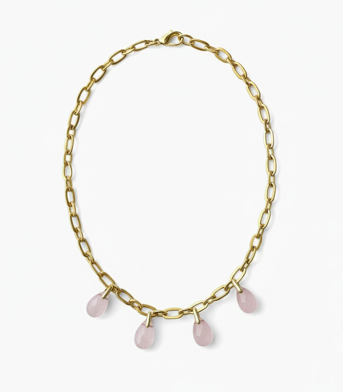 Collier Quartz Rose - Éclat