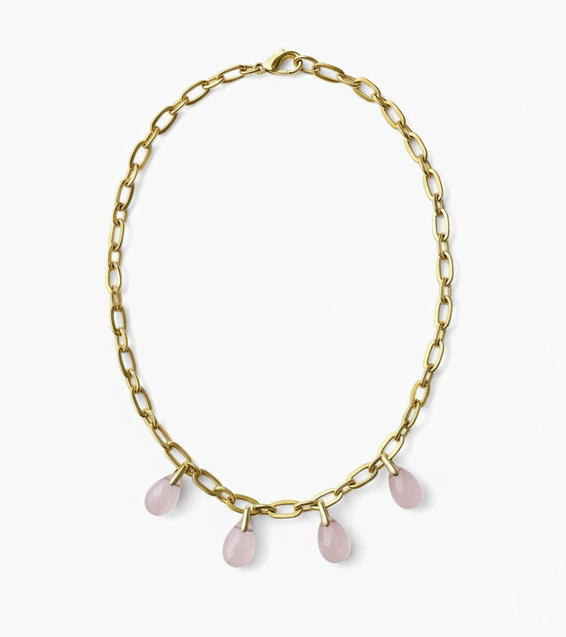 Collier Quartz Rose - Éclat
