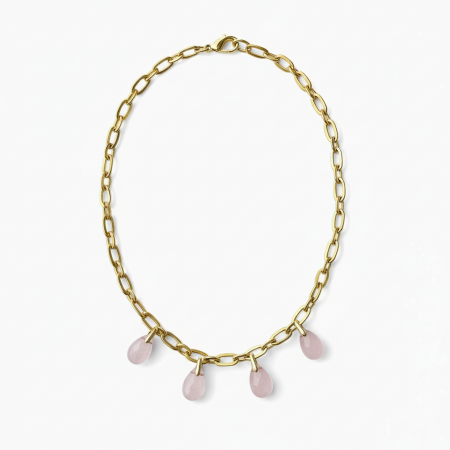 Collier Quartz Rose - Éclat
