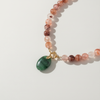 Collier Quartz Hématoïde Rouge & Aventurine verte