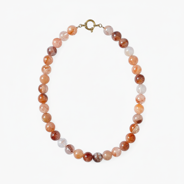 Collier Quartz Hématoïde Rouge