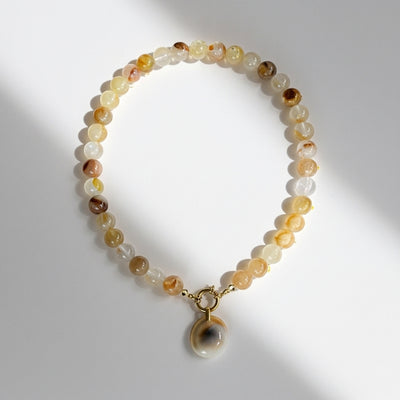 Collier Quartz Hématoïde Jaune & Oeil de Sainte Lucie
