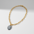 Collier strié doré & Pinolite