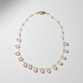 Collier grosse goute Quartz Rose
