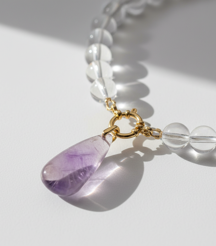 Collier Cristal de roche & Améthyste