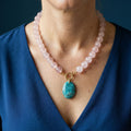 Collier Quartz Rose & Apatite bleue