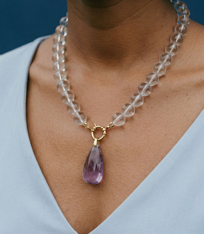 Collier Cristal de roche & Améthyste