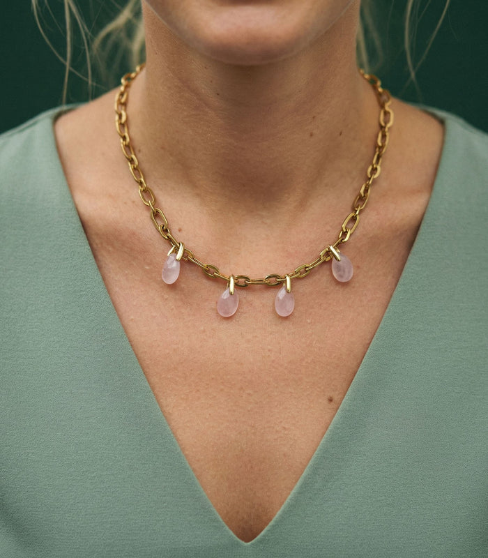 Collier Quartz Rose - Éclat