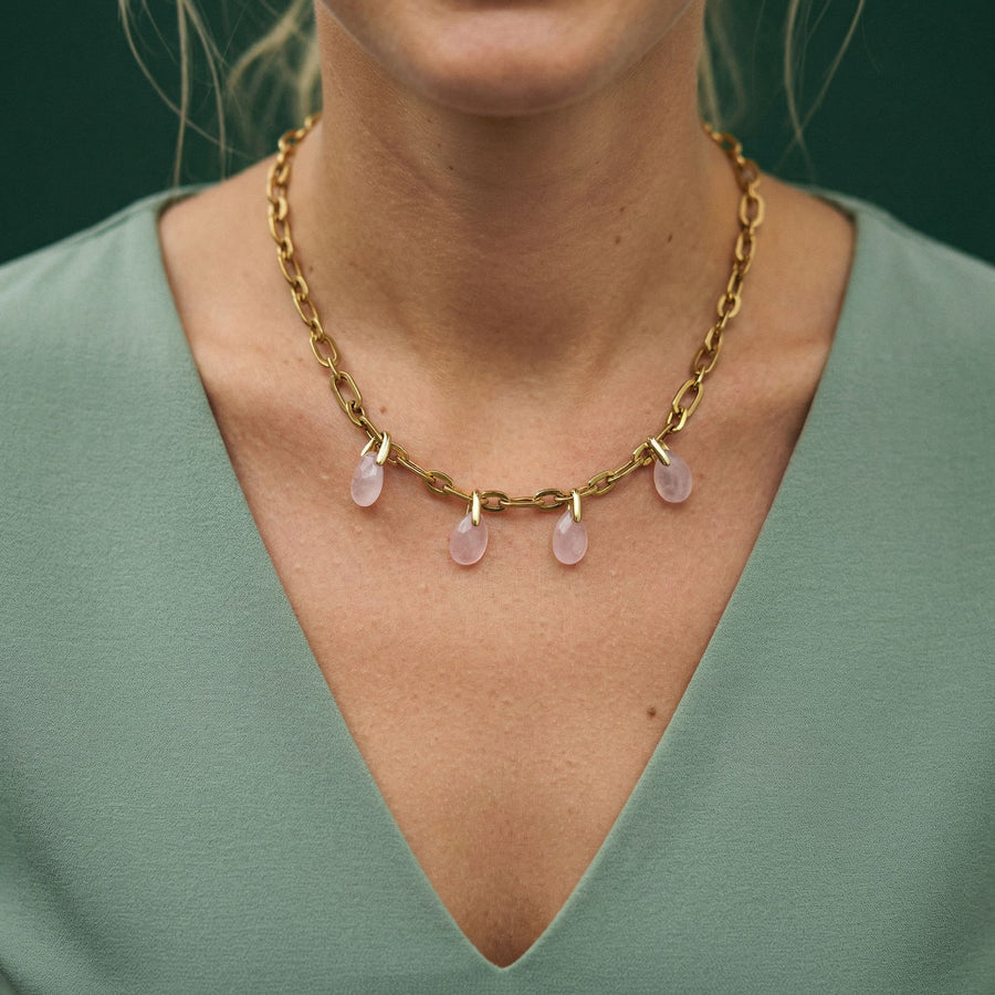 Collier Quartz Rose - Éclat