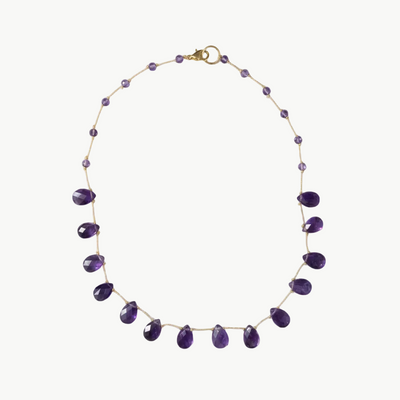 Collier grosse goute améthyste