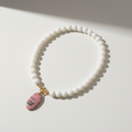 Collier Agate Blanche & Rhodonite