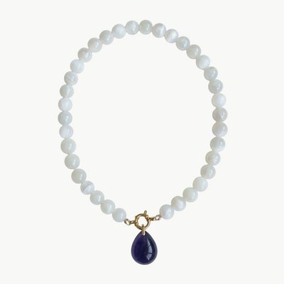 Pierre de lune blanche & Améthyste