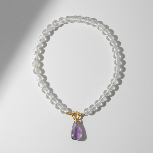 Collier Cristal de roche & Améthyste