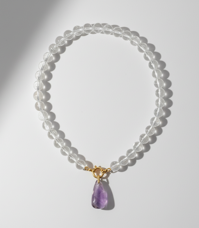 Collier Cristal de roche & Améthyste