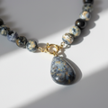 Collier Agate Bleu Océan