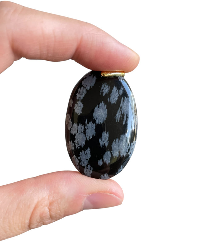 Pendentif Obsidienne flocon de neige