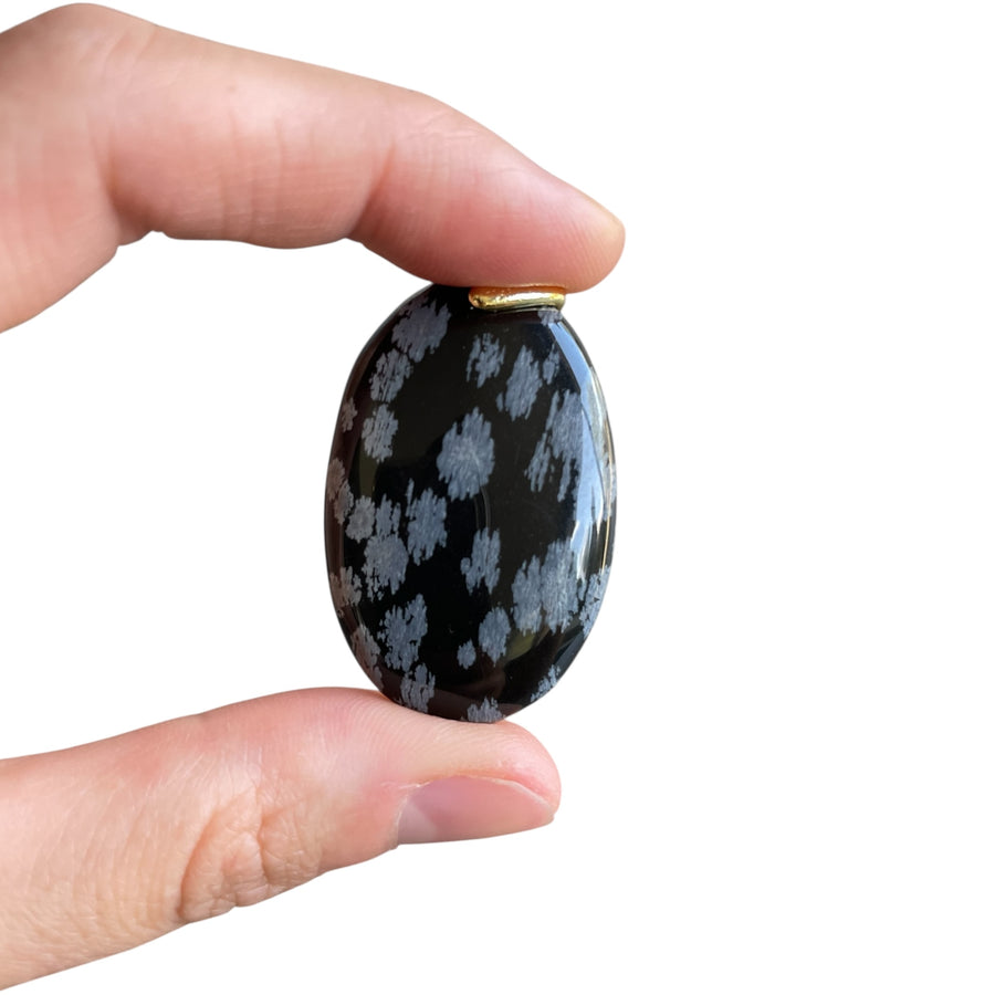 Pendentif Obsidienne flocon de neige