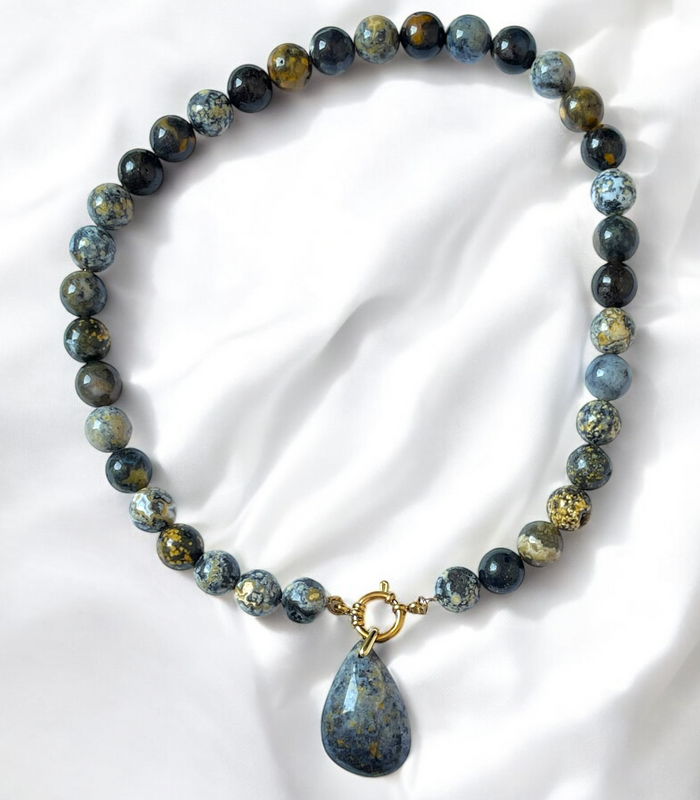 Pendentif Agate Océan Bleu