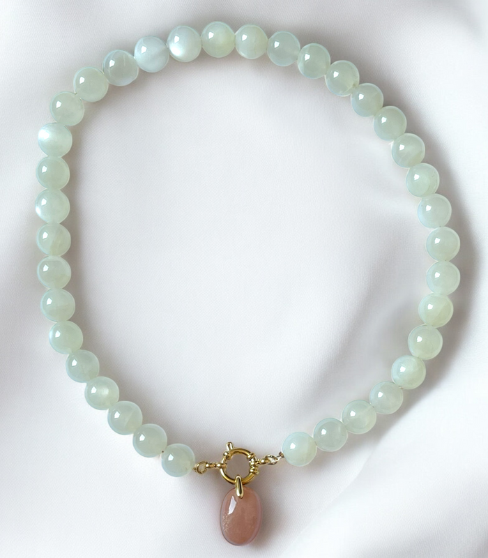 Pendentif Pierre de lune rose