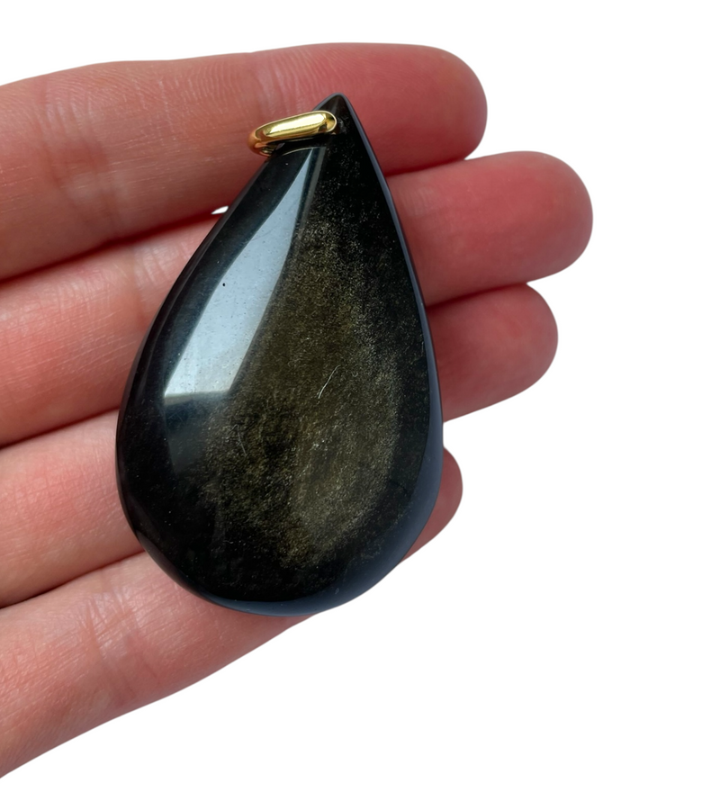 Pendentif Obsidienne dorée