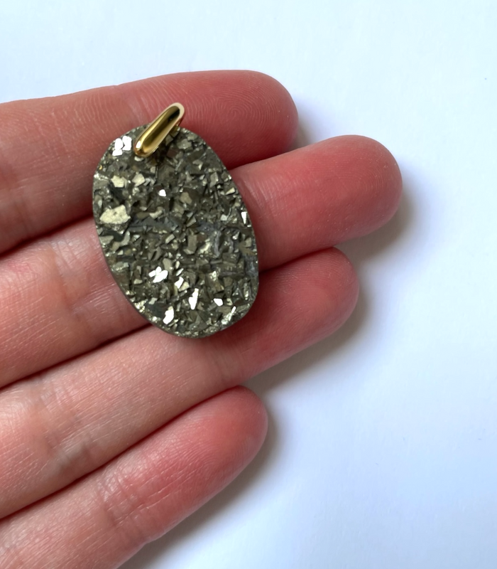 Pendentif Pyrite Druzy