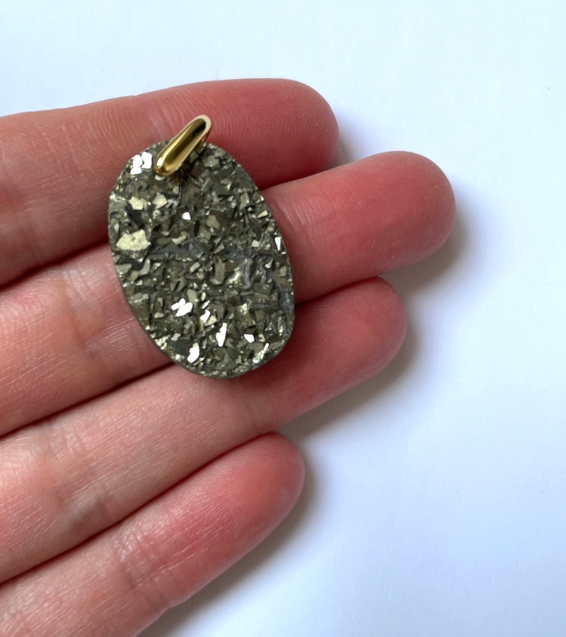 Pendentif Pyrite Druzy