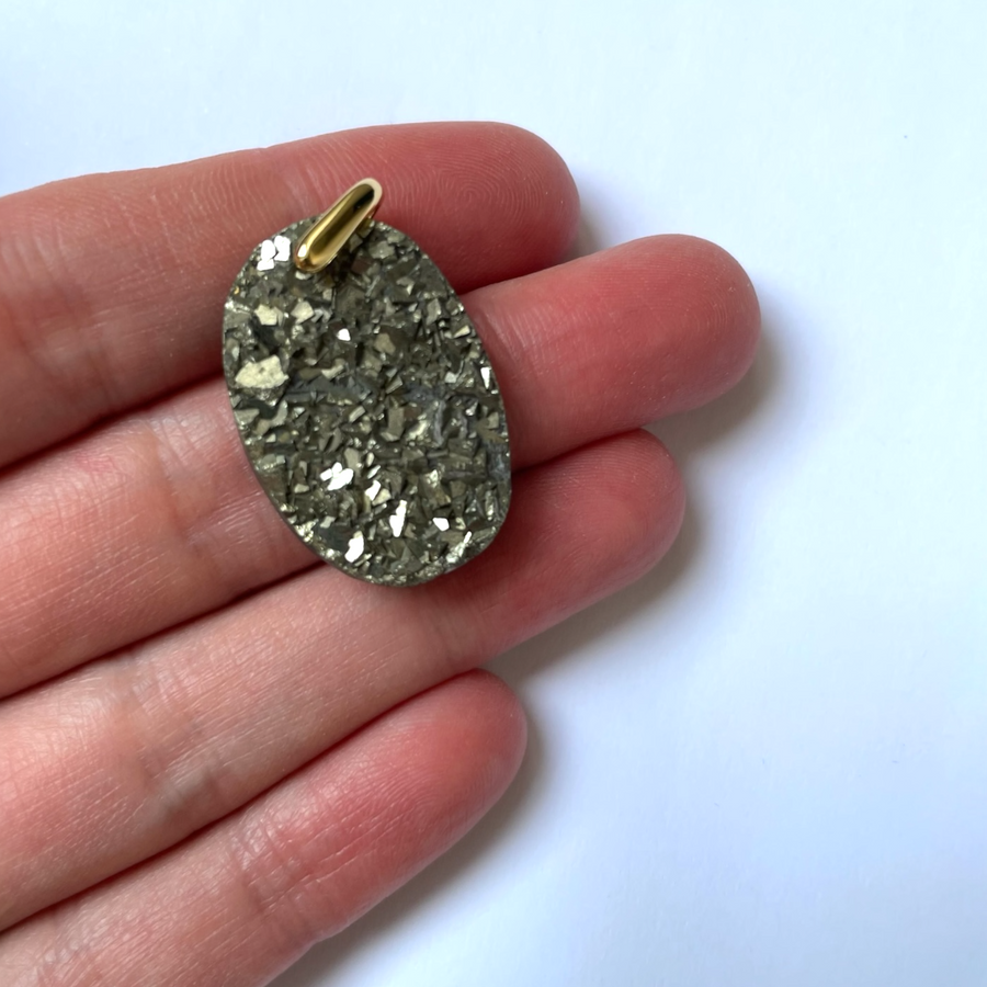 Pendentif Pyrite Druzy