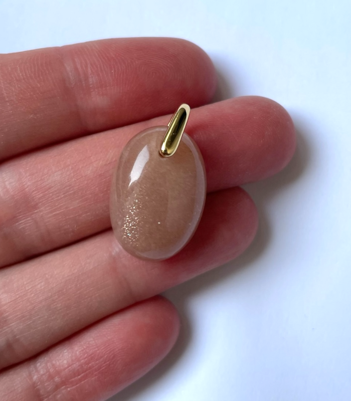 Pendentif Pierre de lune rose
