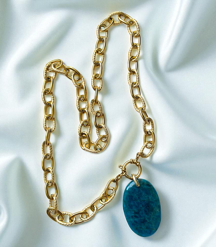 Pendentif Apatite Bleu