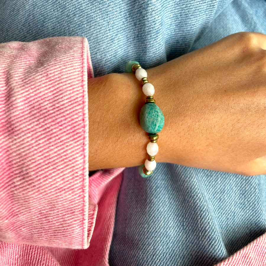 Bracelet Amazonite & Pierre de lune
