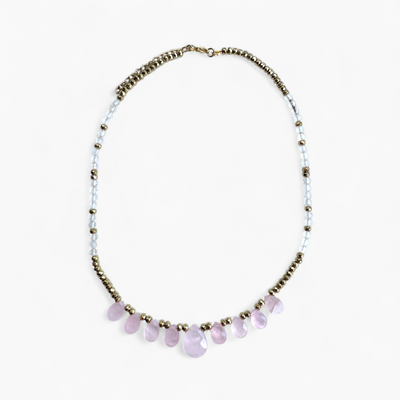 Collier Quartz Rose & Cristal de roche