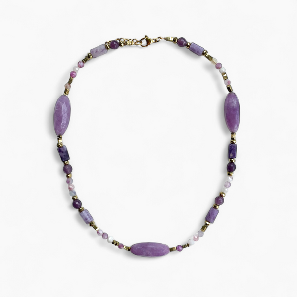 Collier Lépidolite - Lavande