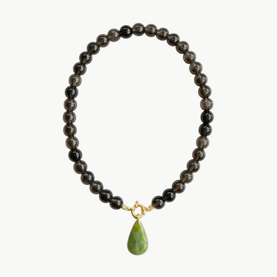 Collier Quartz Fumé & Opale Verte
