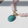 Collier Quartz Rose & Apatite bleue