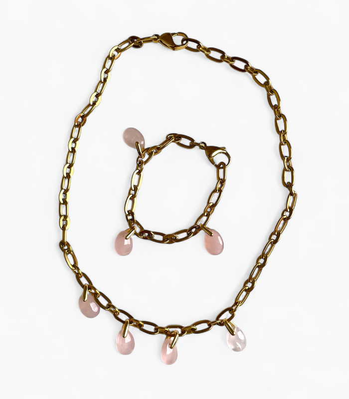 Collier Quartz Rose - Éclat
