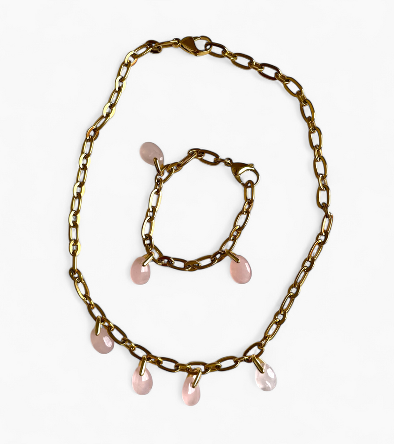 Collier Quartz Rose - Éclat
