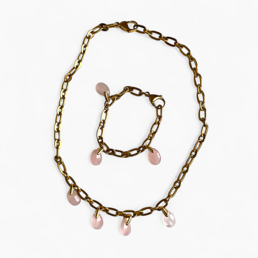 Collier Quartz Rose - Éclat